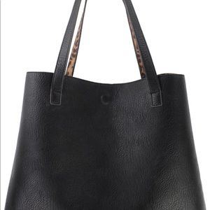 Street Level Faux Leather Reversible Large Tote+
